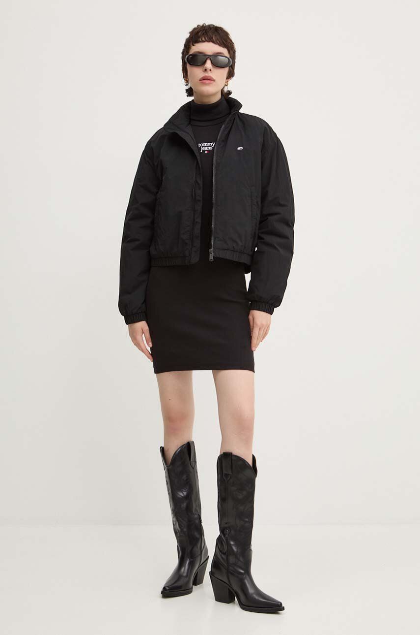 Сукня Tommy Jeans колір чорний mini облягаюча DW0DW19678