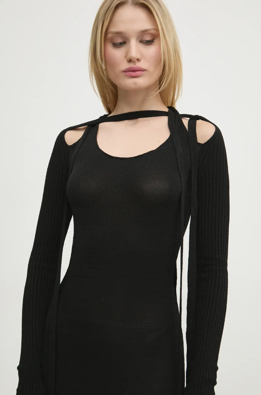 Šaty Y/Project MULTISCARF LONG SLEEVE KNIT DRESS