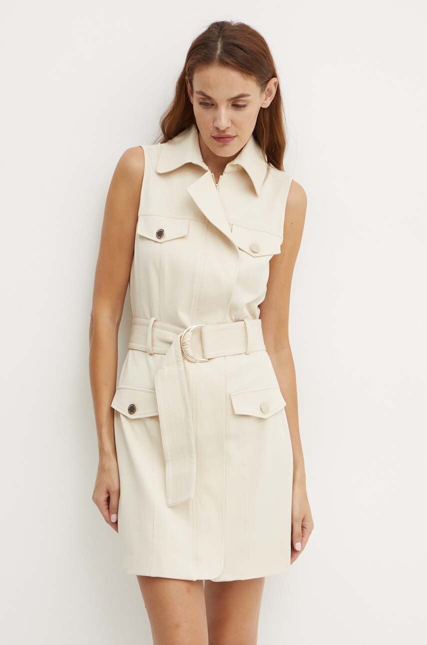 Morgan rochie RAFIK culoarea bej, mini, mulată, RAFIK