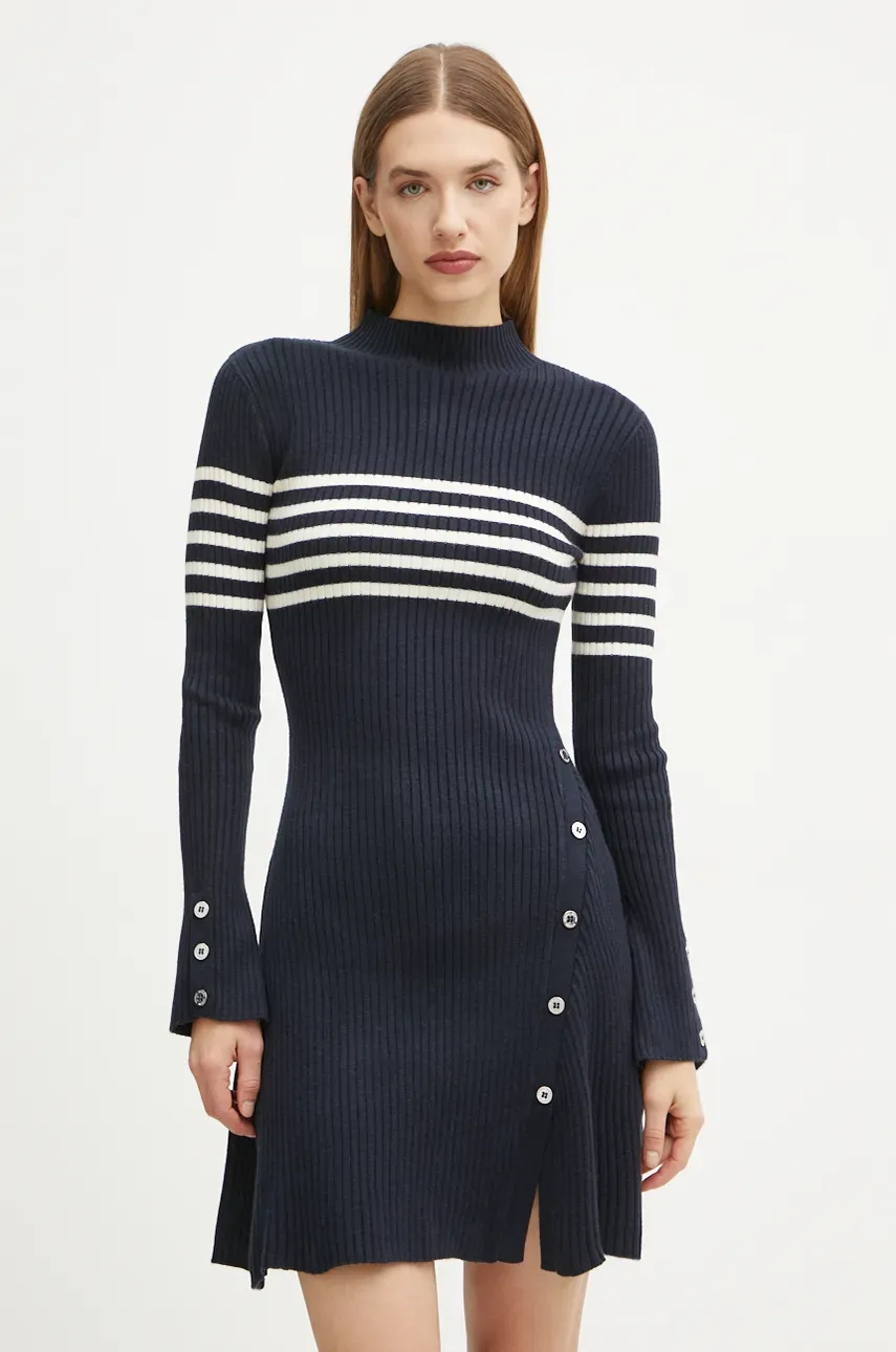 Morgan rochie RMALONE culoarea bleumarin, mini, evazată, RMALONE