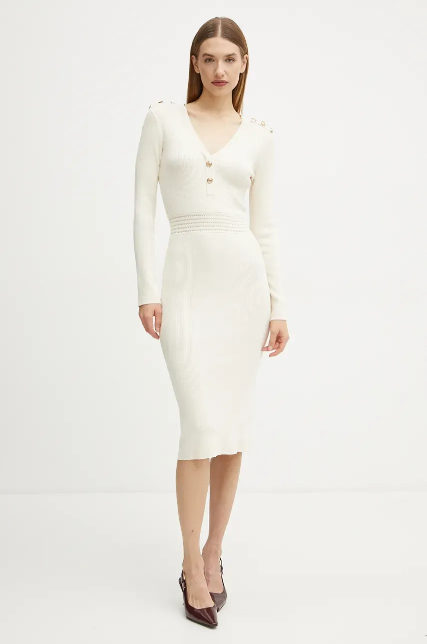Morgan rochie RMBROOK culoarea bej, midi, mulată, RMBROOK