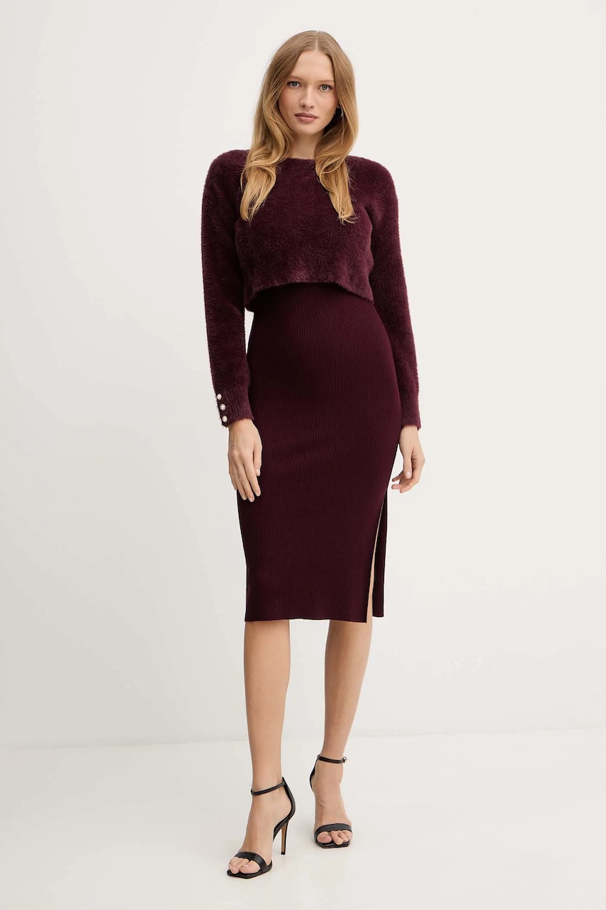 Morgan sukienka i sweter RMONA kolor bordowy RMONA