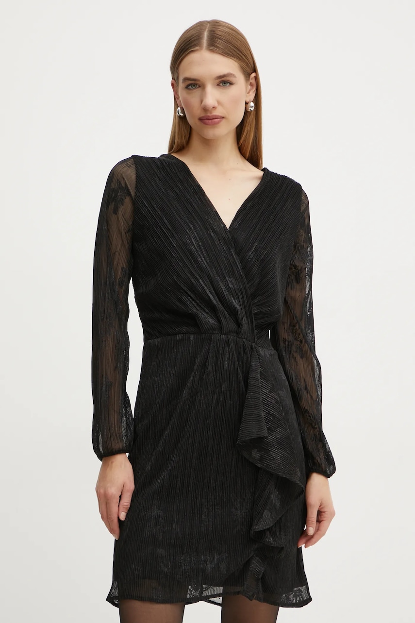 Morgan rochie RNOYA.F culoarea negru, mini, evazați, RNOYA.F Morgan rochie RNOYA.F culoarea negru, mini, evazați, RNOYA.F