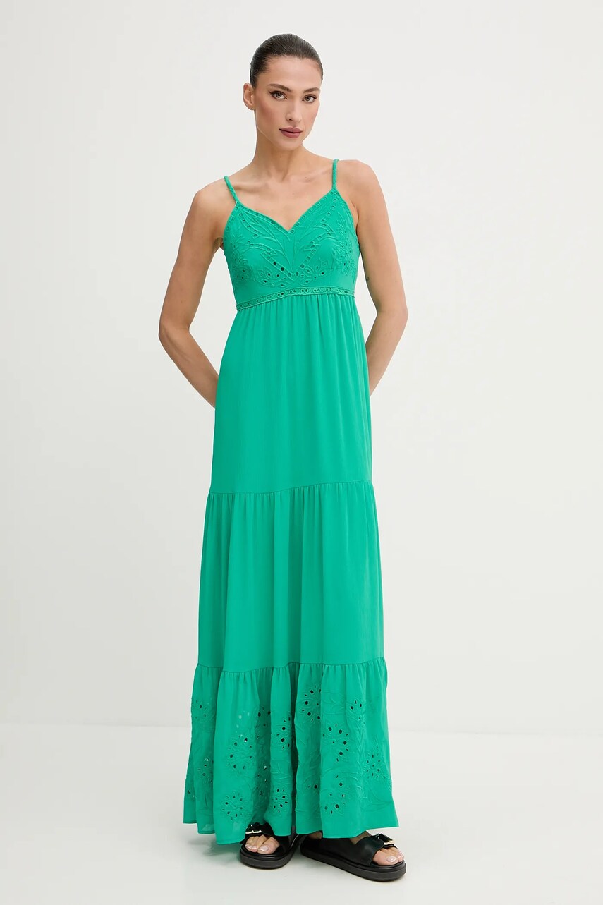 Morgan rochie ROUBI culoarea bej, maxi, evazată, ROUBI