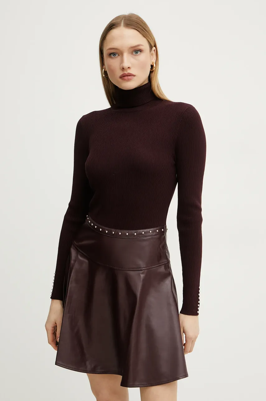 Morgan rochie RPEPPER culoarea bordo, mini, evazată, RPEPPER
