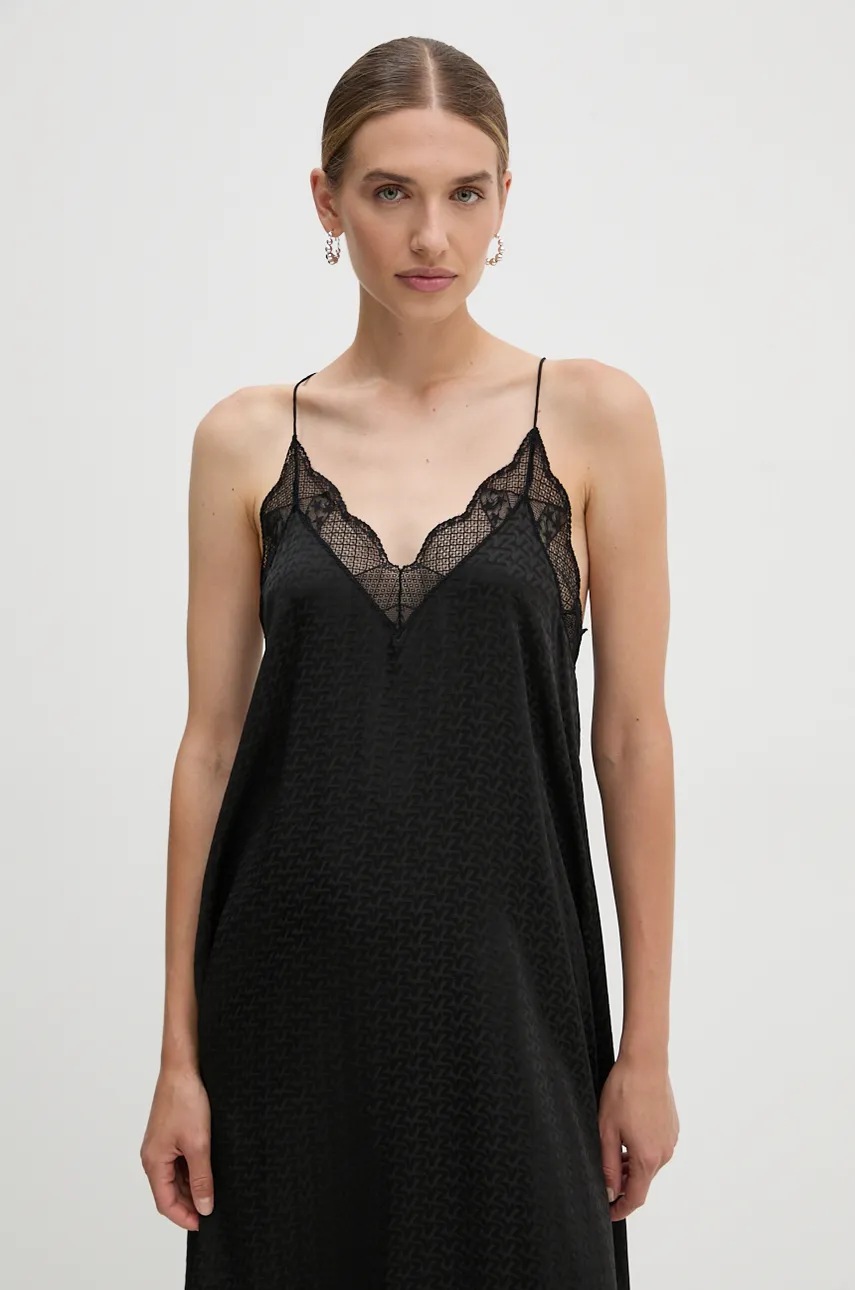 

Рокля ZADIG&VOLTAIRE в черно дълга със стандартна кройка WWDR00727, Черен