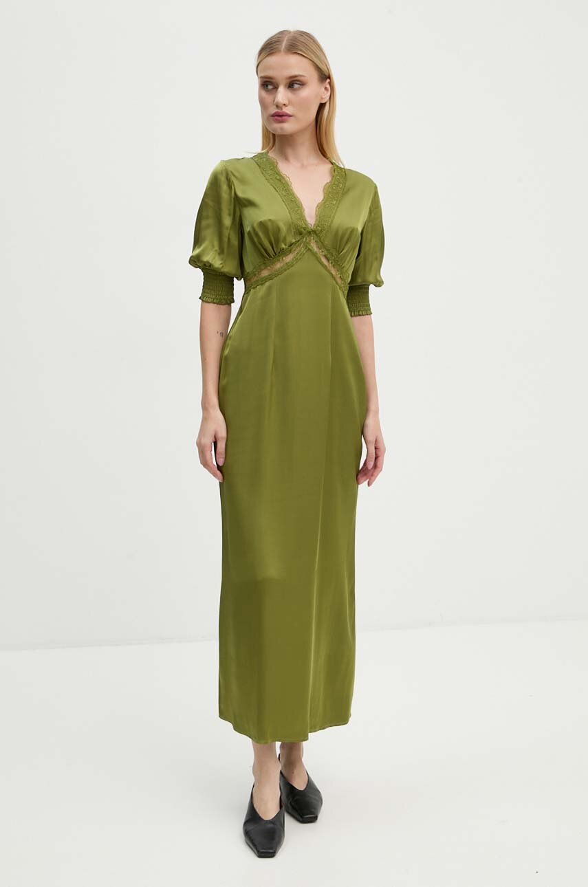 

Рокля Never Fully Dressed May Dress в зелено дълга разкроена NFDDR1694, Зелен