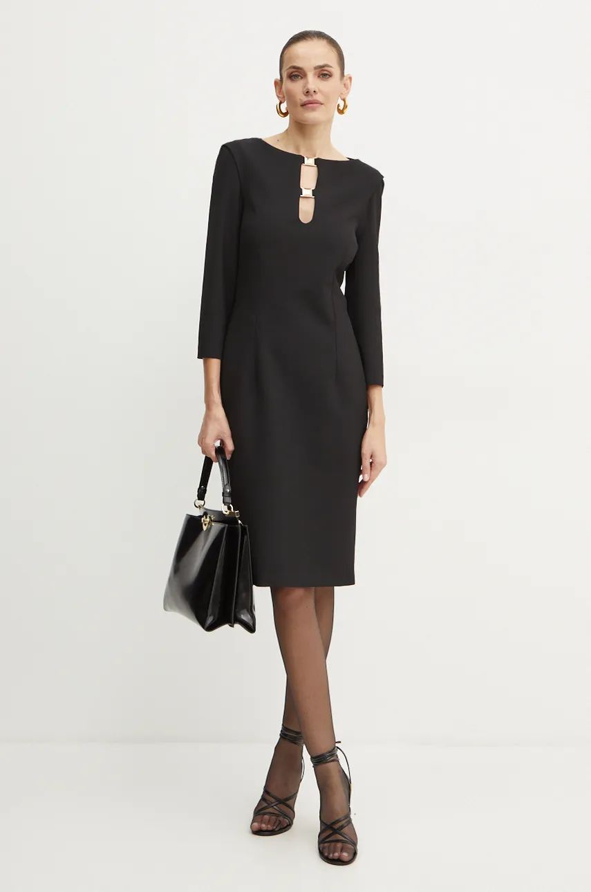 Simona Corsellini rochie culoarea negru, mini, mulata, A24CPAB007