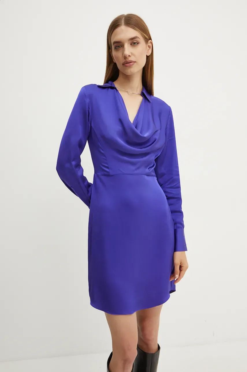 Karl Lagerfeld rochie culoarea violet, mini, evazată, 246W1300
