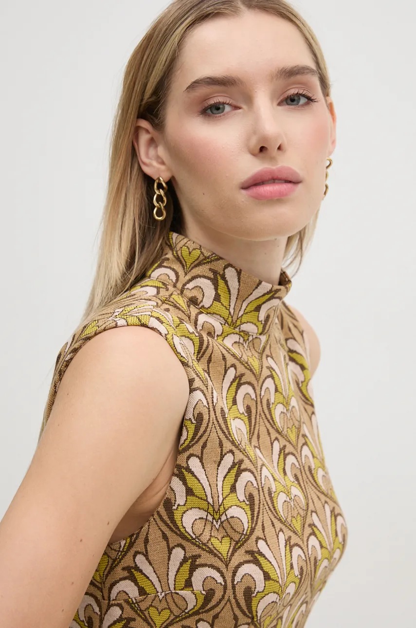 Φόρεμα Gaudi χρώμα: μπεζ, 421FD14001 φωτογραφία