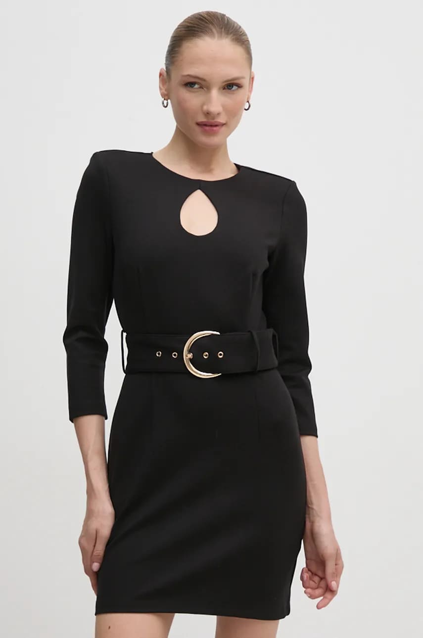 Gaudi rochie culoarea negru, mini, evazată, 421FD14004