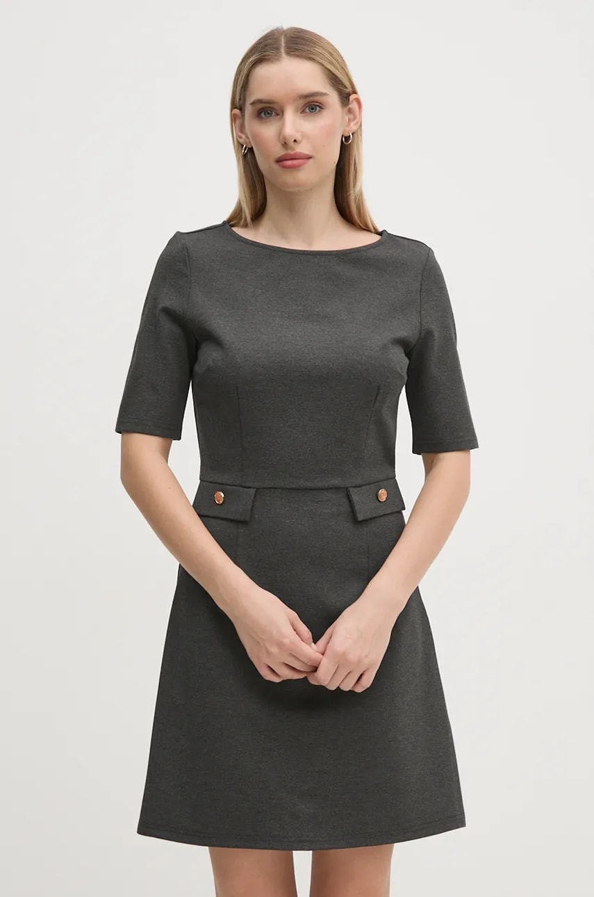 Gaudi rochie culoarea gri, mini, dreaptă, 421BD14006