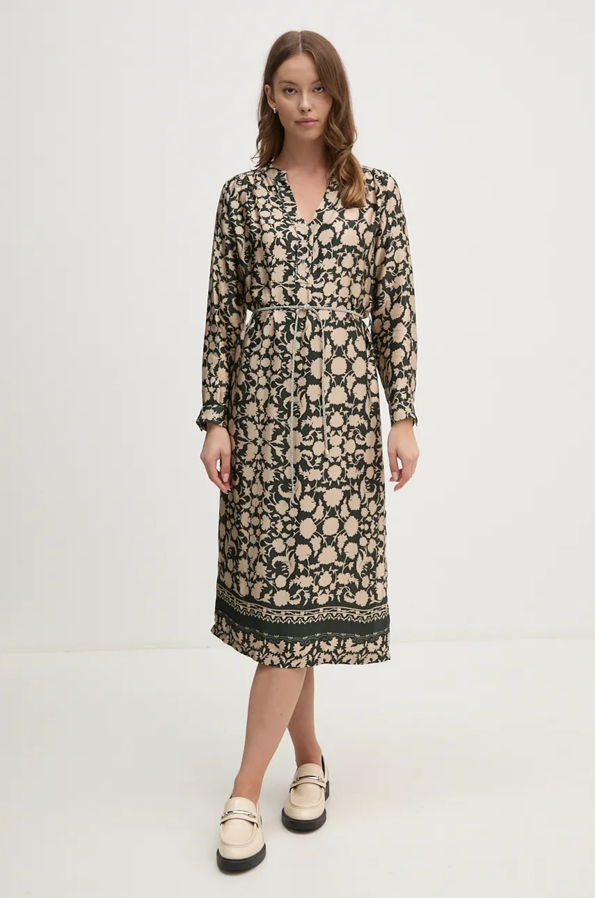 La Petite Française rochie PFREDEVABLE culoarea verde, midi, dreaptă, PFREDEVABLE