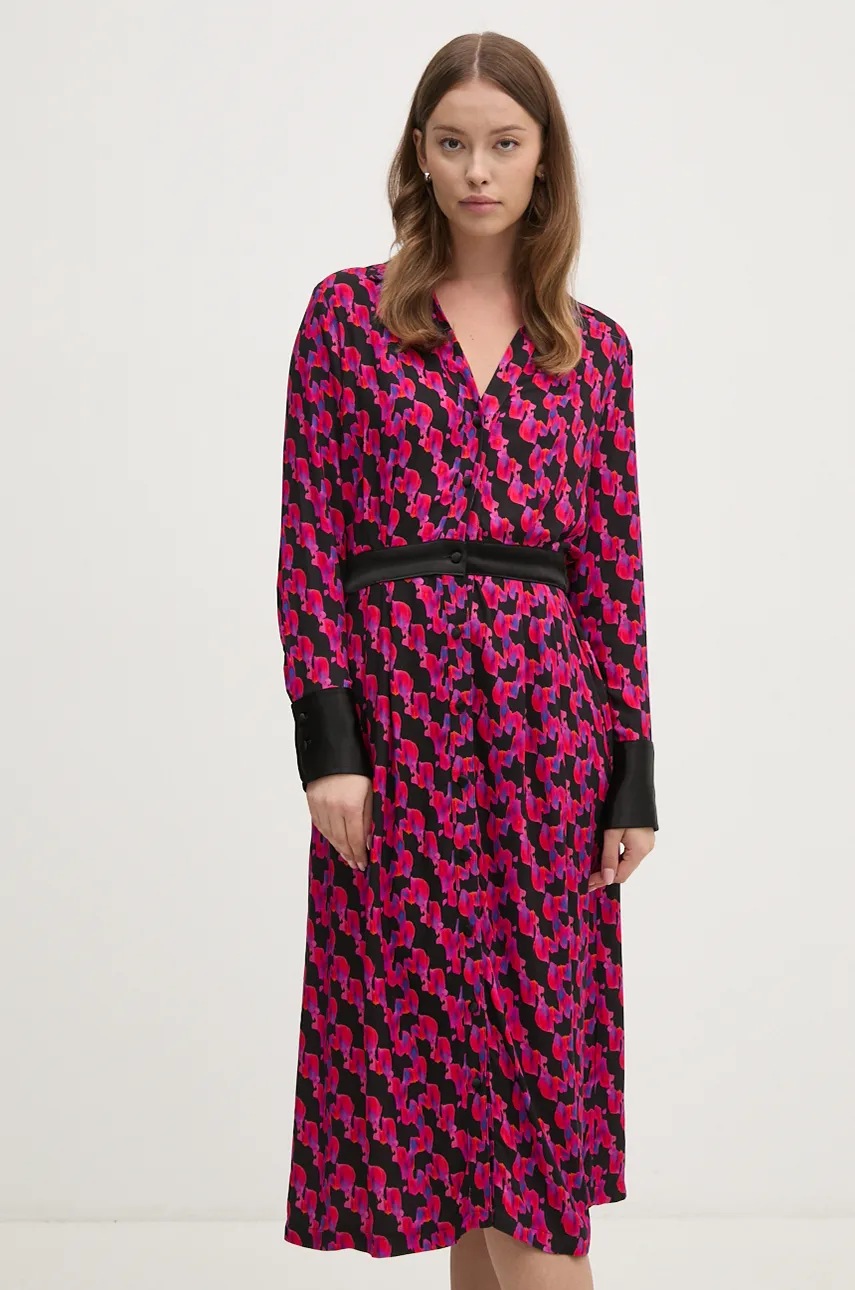 La Petite Française rochie PFREDOUTABLE culoarea roz, midi, evazată, PFREDOUTABLE