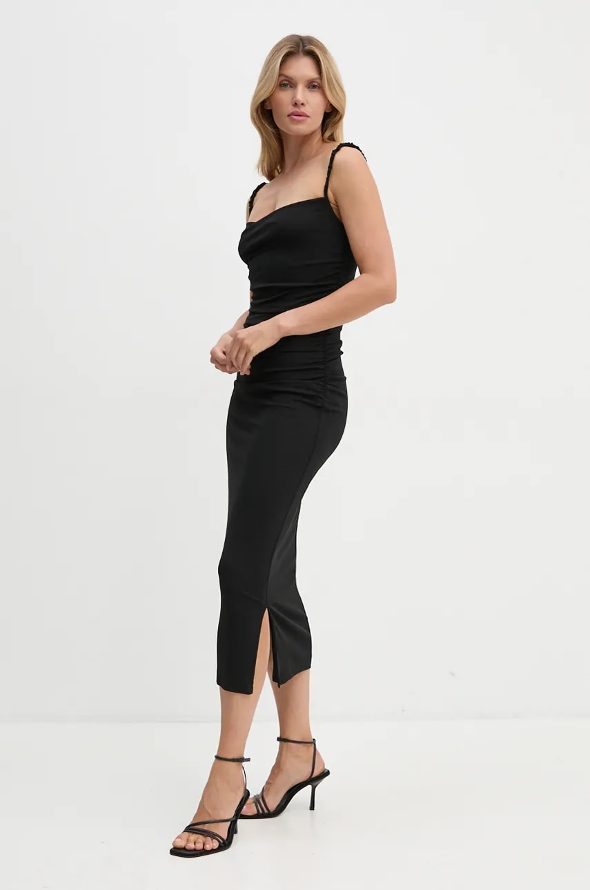 Nanushka rochie ALEXA culoarea negru, maxi, mulata, NW24CRDR00299 Nanushka rochie ALEXA culoarea negru, maxi, mulata, NW24CRDR00299