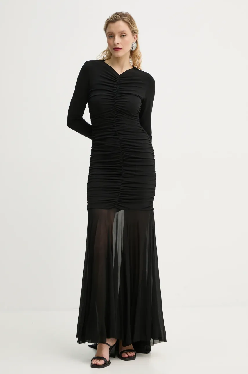 A.L.C. rochie Fawn culoarea negru, maxi, evazată, 6DRES02467