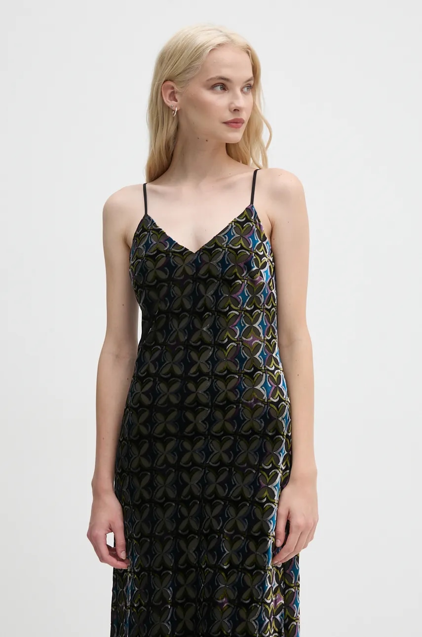 Платье DIANE VON FURSTENBERG цвет зелёный maxi расклешённое DVFDS3S006 Платье DIANE VON FURSTENBERG цвет зелёный maxi расклешённое DVFDS3S006
