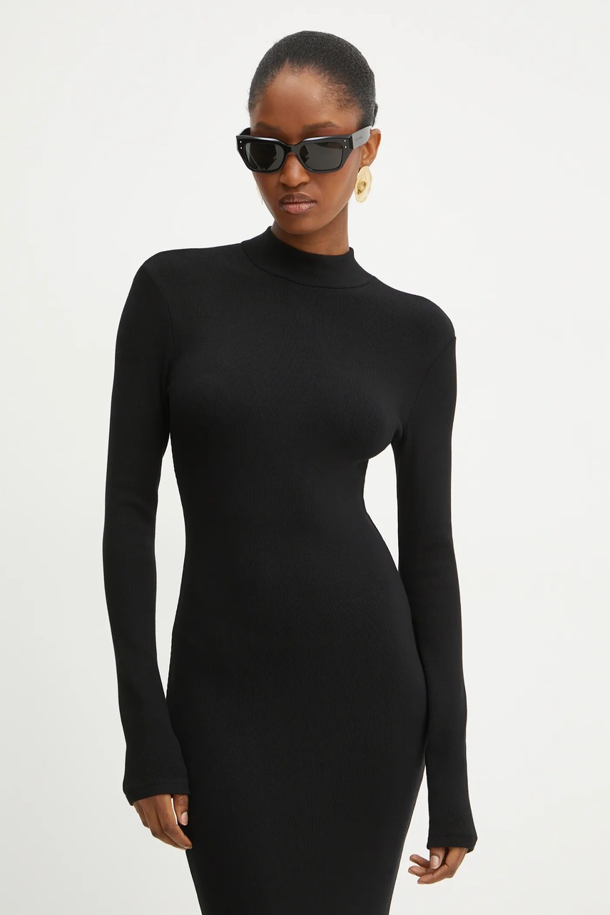 Сукня La Mania FALLON колір чорний maxi облягаюча FALLON