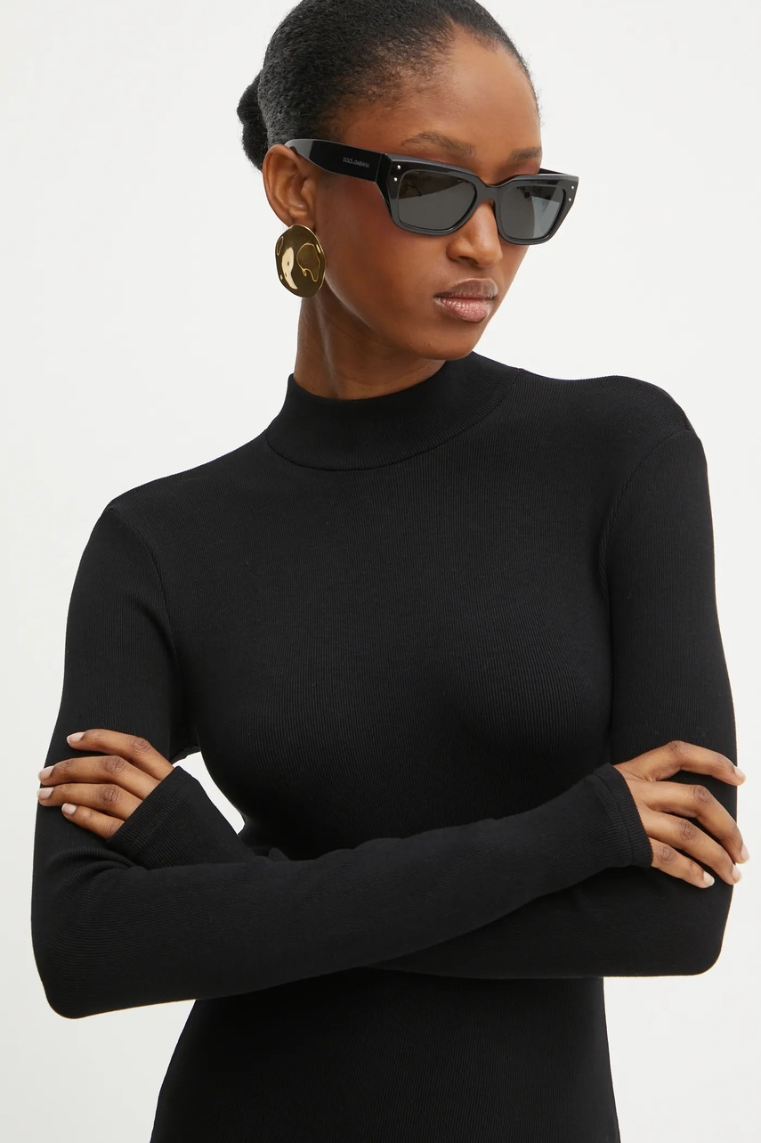 Сукня La Mania FALLON колір чорний maxi облягаюча FALLON