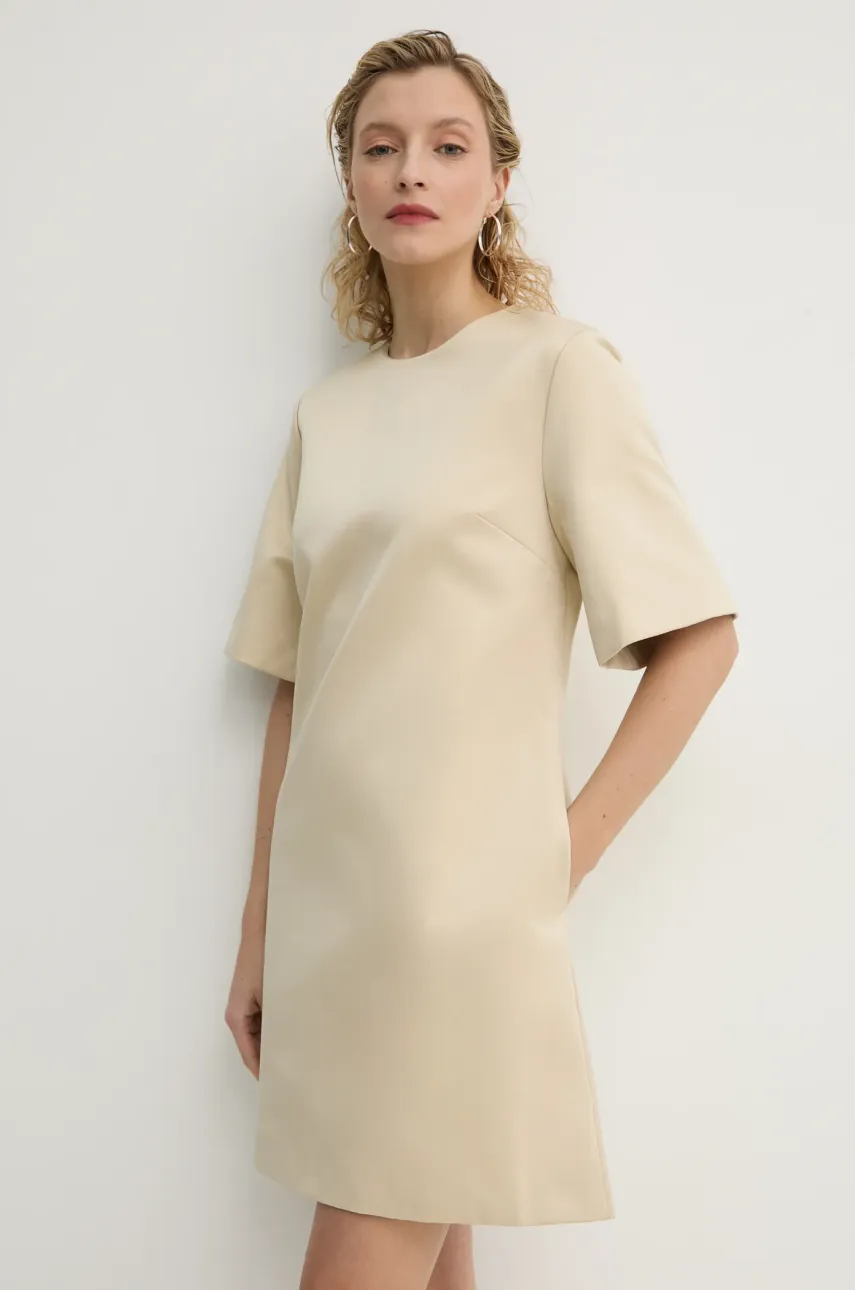 By Malene Birger rochie HARPERZ culoarea bej, mini, dreaptă, 102577
