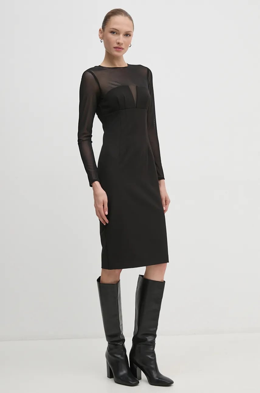 Sandro Ferrone rochie culoarea negru, mini, mulata, SFS23YBEBACOLO Sandro Ferrone rochie culoarea negru, mini, mulata, SFS23YBEBACOLO