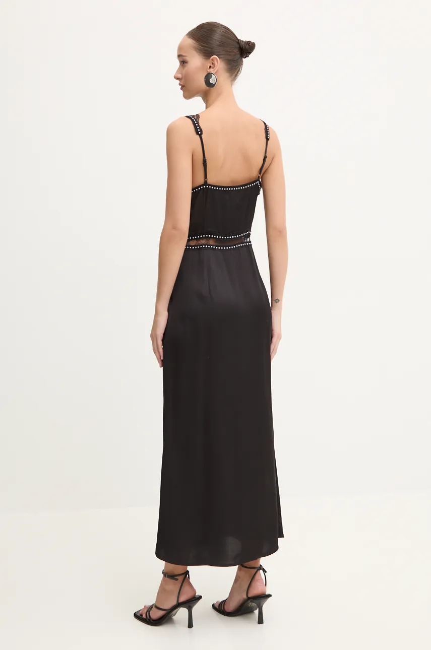 Сукня Never Fully Dressed Mimi Dress with Stud Trim колір чорний maxi розкльошена NFDDR1658 