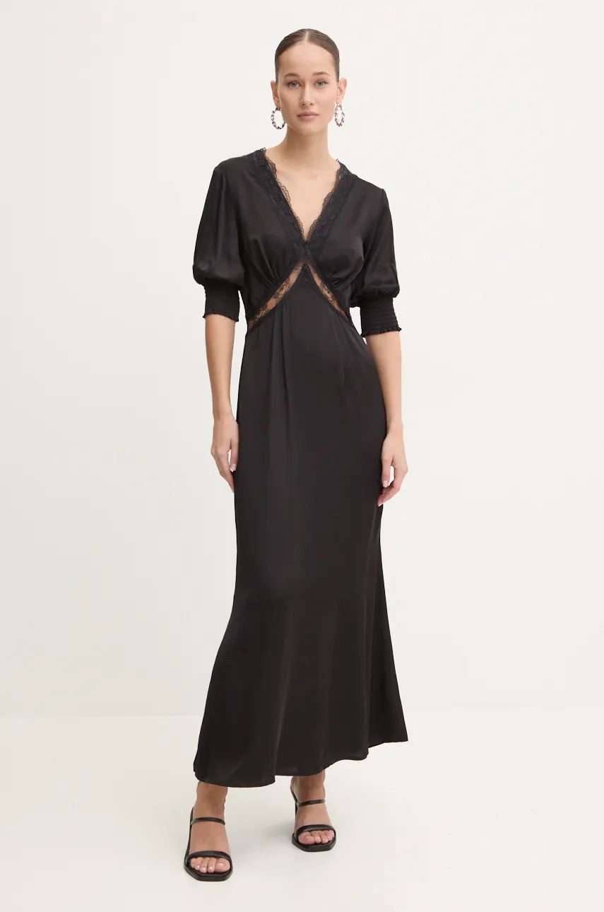 

Рокля Never Fully Dressed May Dress в черно дълга разкроена NFDDR1692, Черен