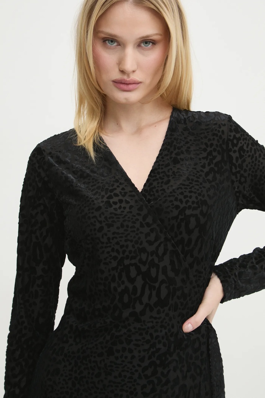 Φόρεμα Never Fully Dressed Willow Wrap Dress χρώμα: μαύρο, NFDDR1685 φωτογραφία