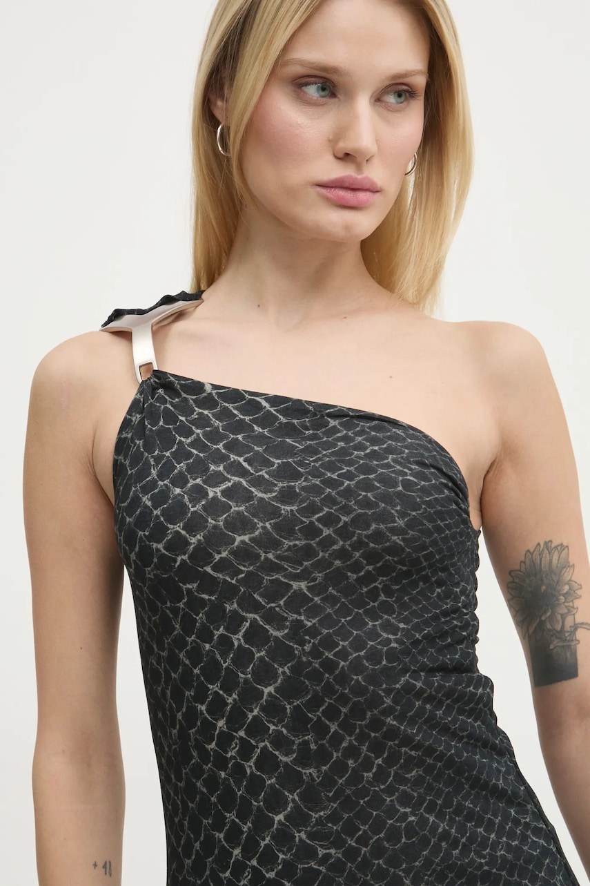 Сукня Rick Owens Lilies колір чорний midi облягаюча LI02D5534RVP7