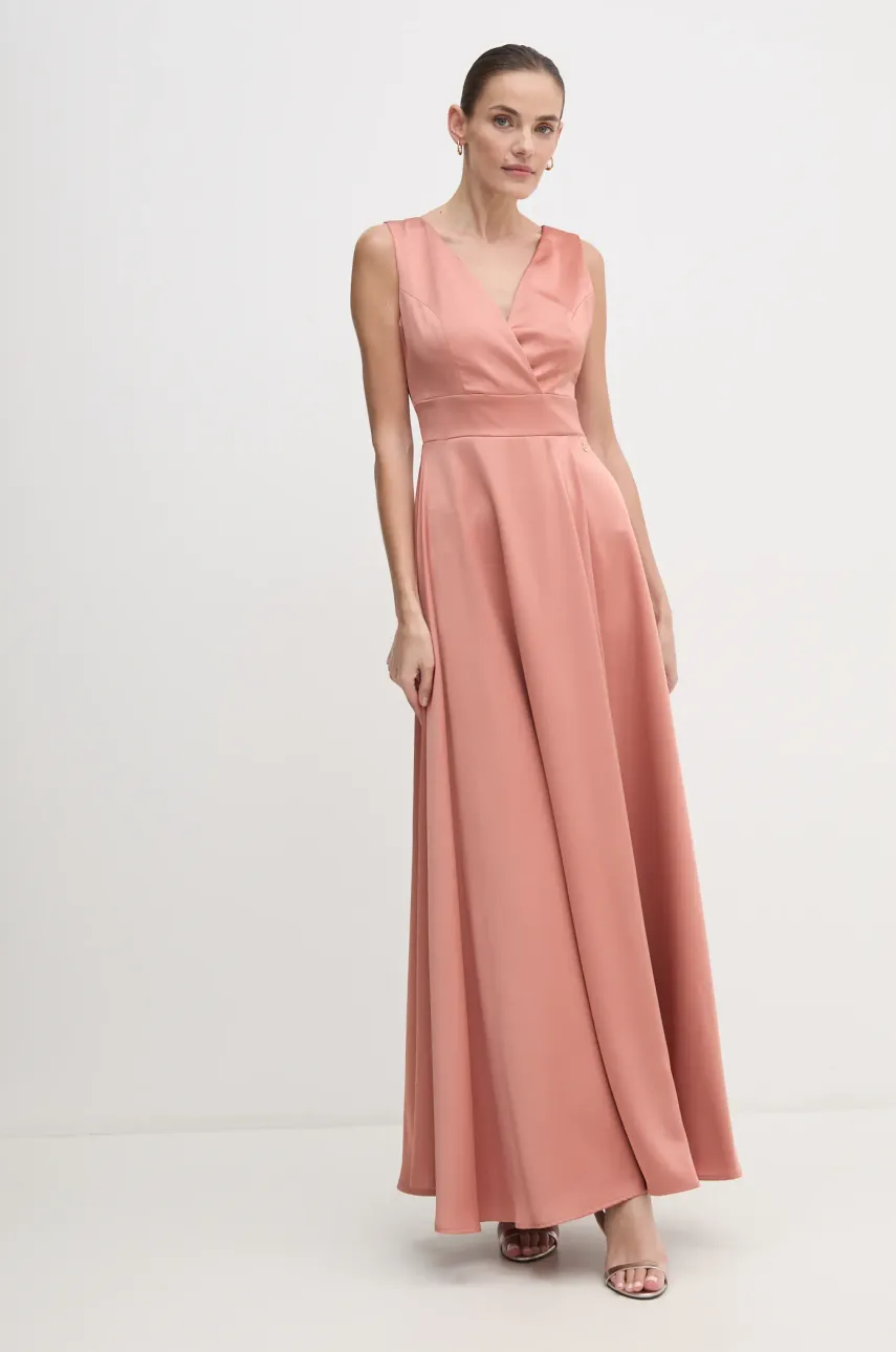 Artigli rochie culoarea portocaliu, maxi, evazată, ACAB000030