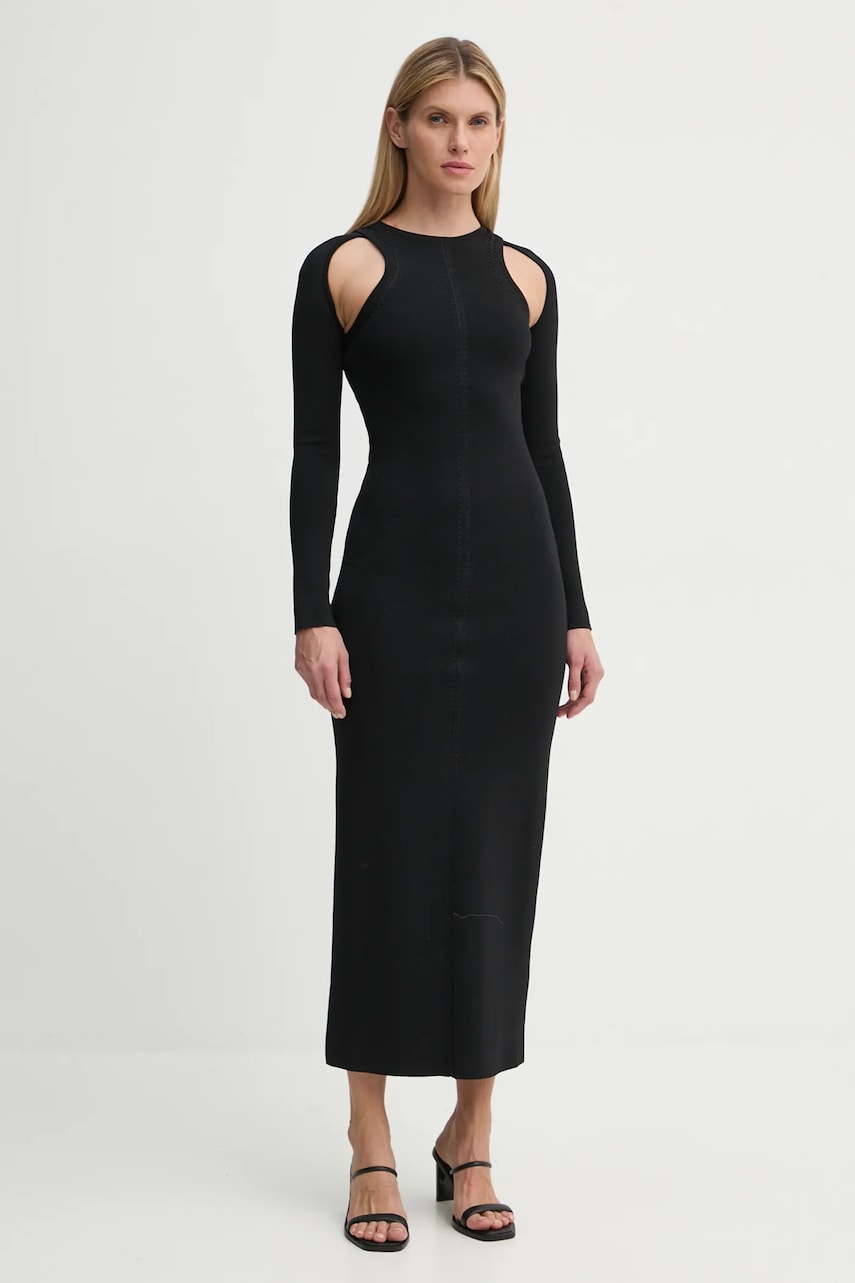 Nanushka rochie ANITTA culoarea negru, maxi, mulată, NW24FWDR43099 Nanushka rochie ANITTA culoarea negru, maxi, mulată, NW24FWDR43099