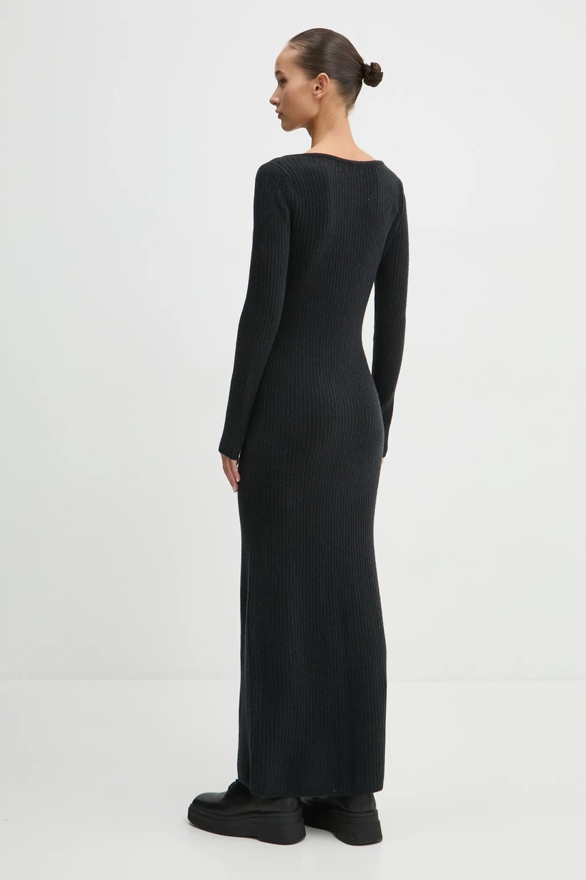 Abercrombie & Fitch gyapjú ruha fekete, maxi, egyenes, KI159-5063 termék 2. képe