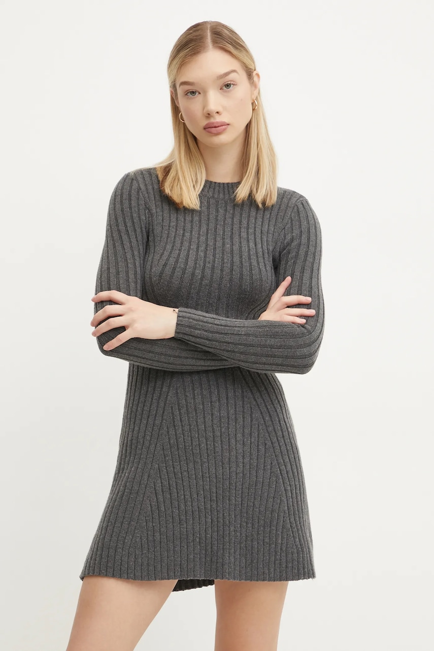 Hollister Co. rochie culoarea gri, mini, evazată, KI359-4194