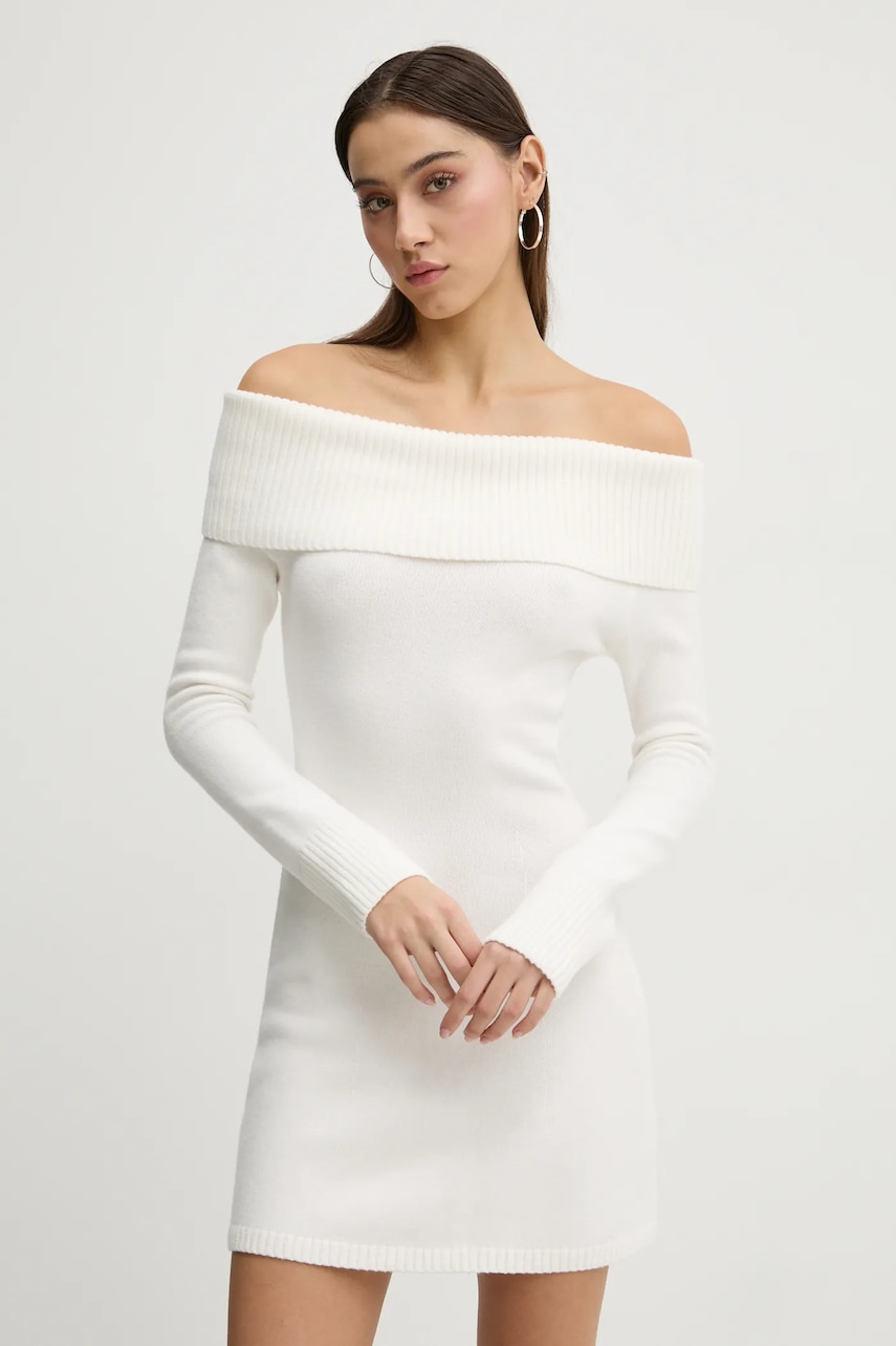 Hollister Co. rochie culoarea bej, mini, mulată, KI359-4292