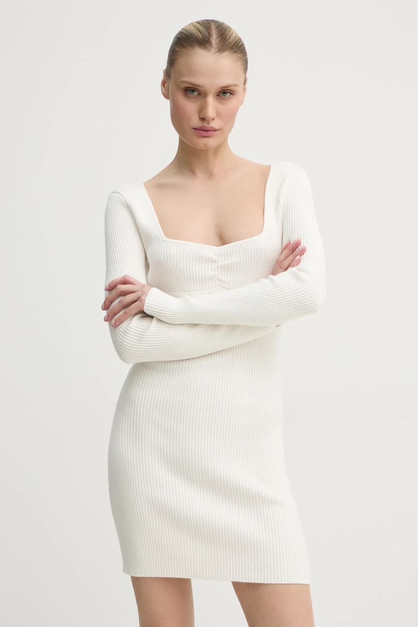 Hollister Co. rochie culoarea bej, mini, mulată, KI359-4333