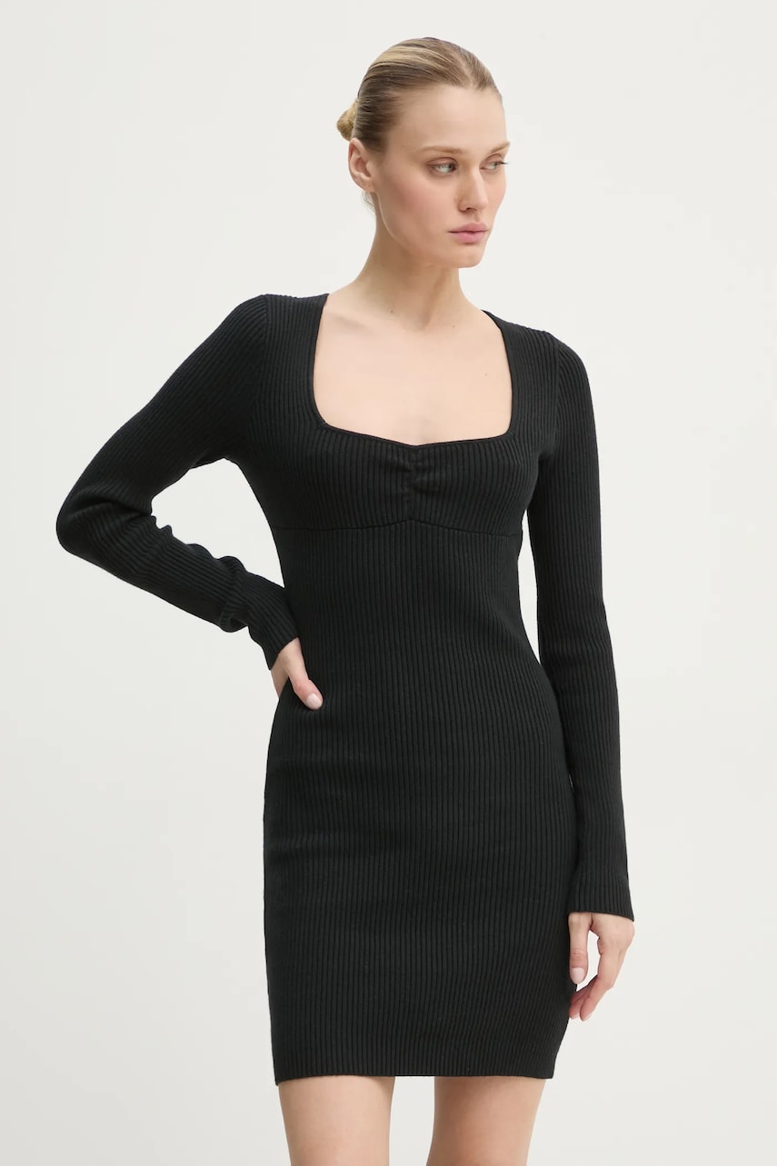 Hollister Co. rochie culoarea negru, mini, mulată, KI359-4333