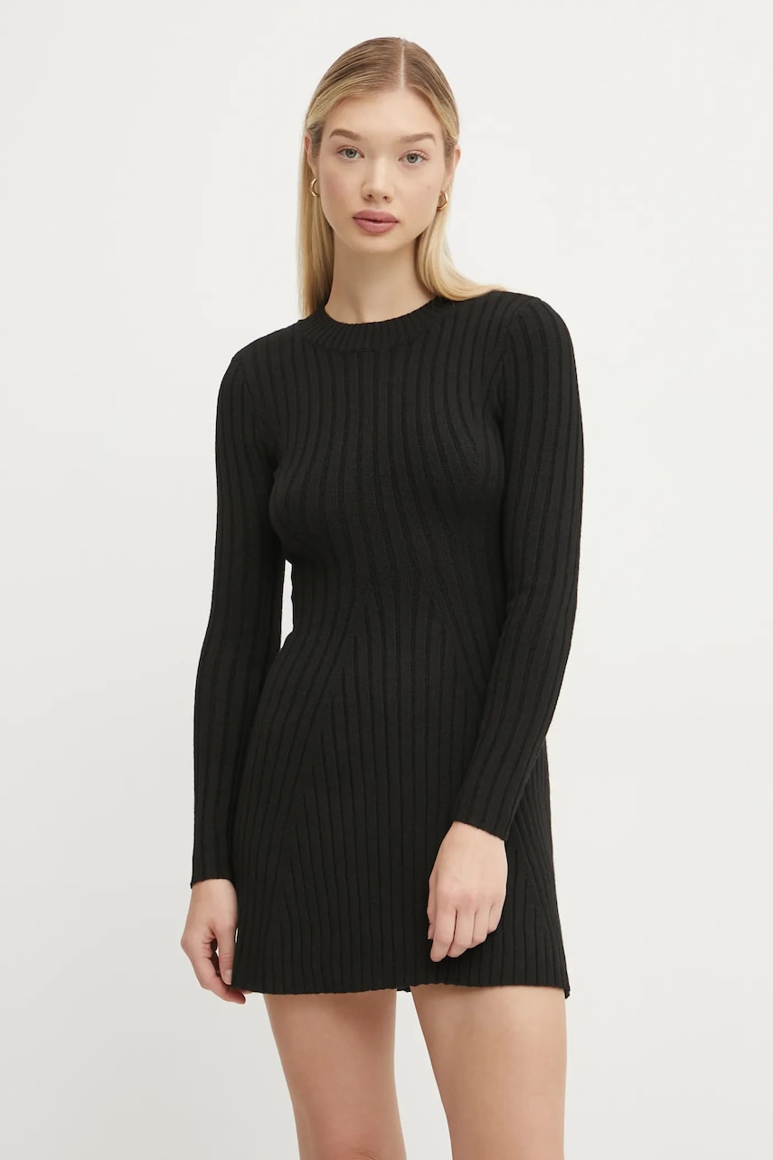 Hollister Co. rochie culoarea negru, mini, evazată, KI359-4341