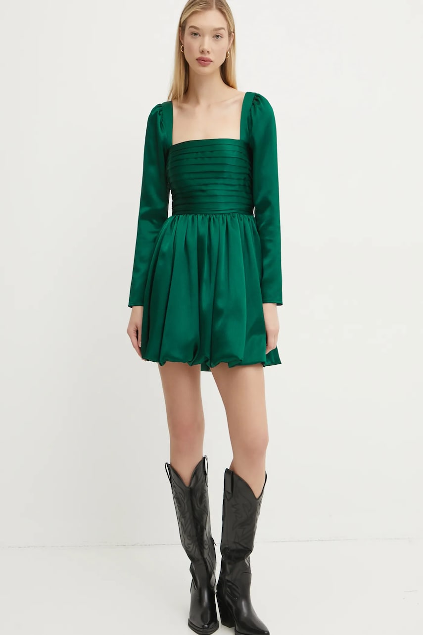 Abercrombie & Fitch rochie culoarea verde, mini, evazată, KI159-5085