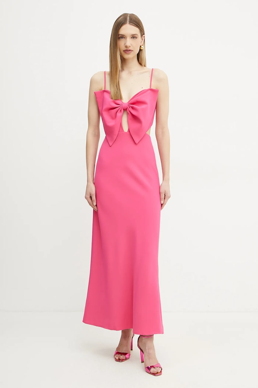 Bardot rochie PAULA culoarea roz, maxi, evazati, 59621DB Bardot rochie PAULA culoarea roz, maxi, evazati, 59621DB