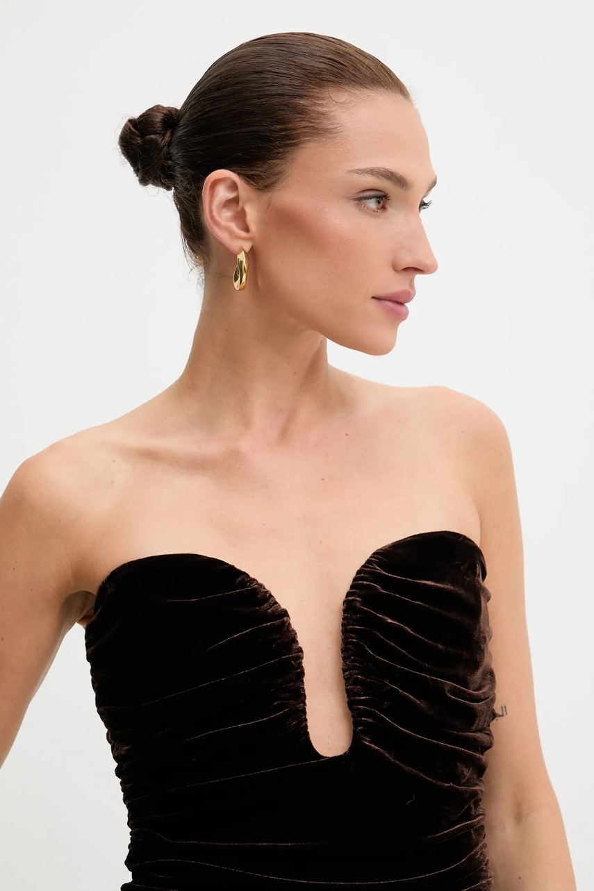 Сукня Bardot ELVIRA колір чорний maxi облягаюча 59692DB