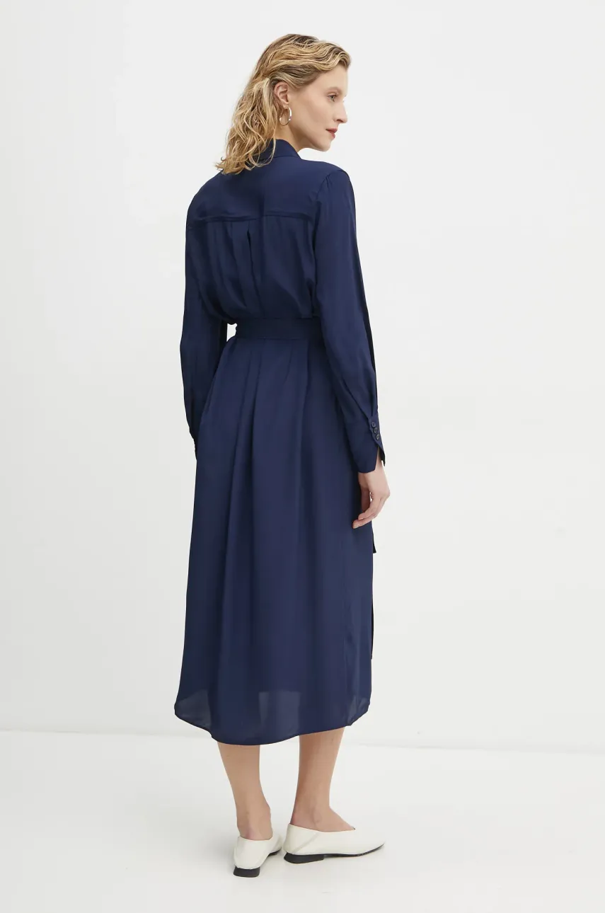 Платье с примесью шелка PS Paul Smith цвет синий midi прямое W2R.606D.P31186 Платье с примесью шелка PS Paul Smith цвет синий midi прямое W2R.606D.P31186