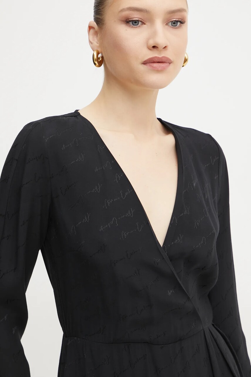Сукня Armani Exchange колір чорний mini розкльошена 6DYA21 YN4VZ