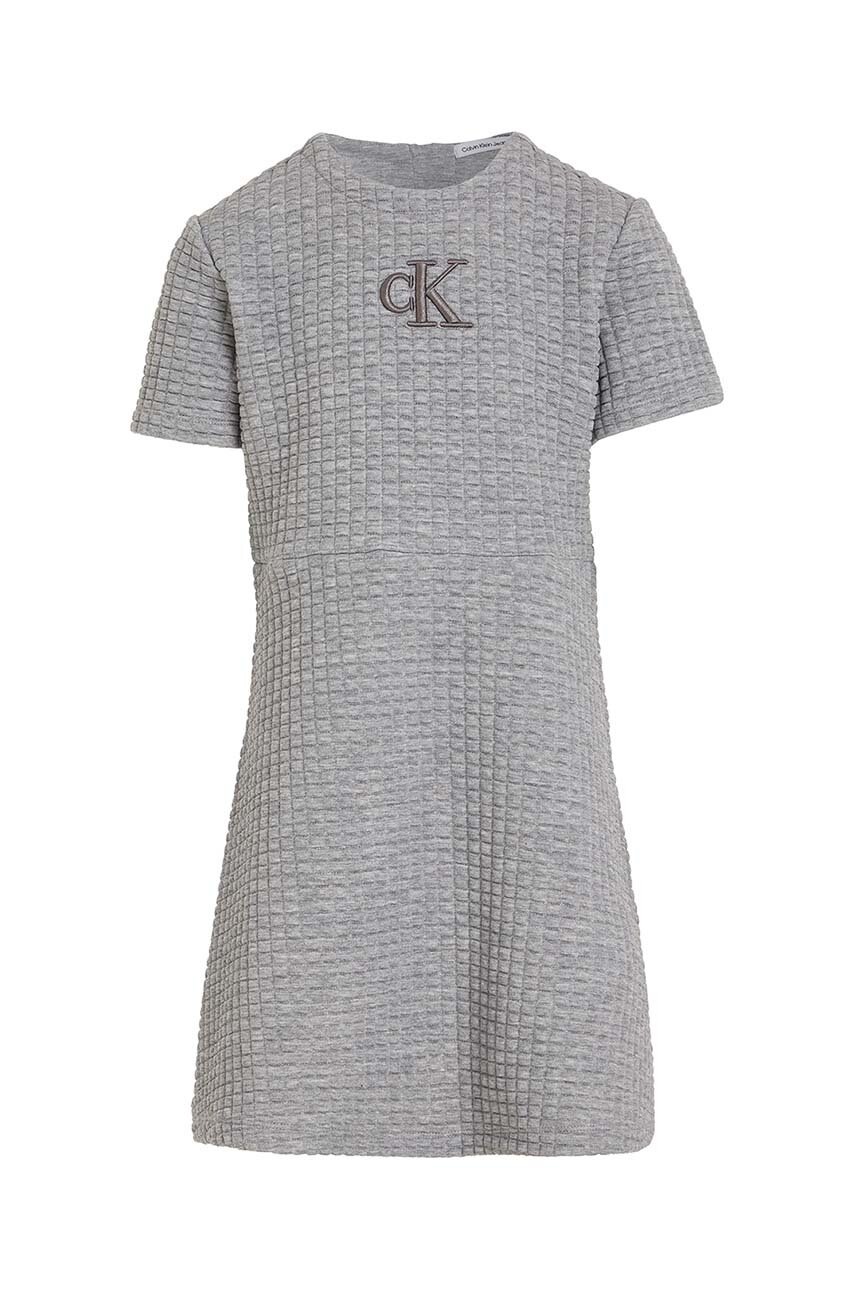 Детское платье Calvin Klein Jeans цвет серый mini расклешённое IG0IG02585