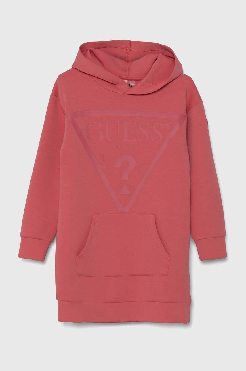 Levně Dívčí šaty Guess růžová barva, mini, J2BK35 FL03S