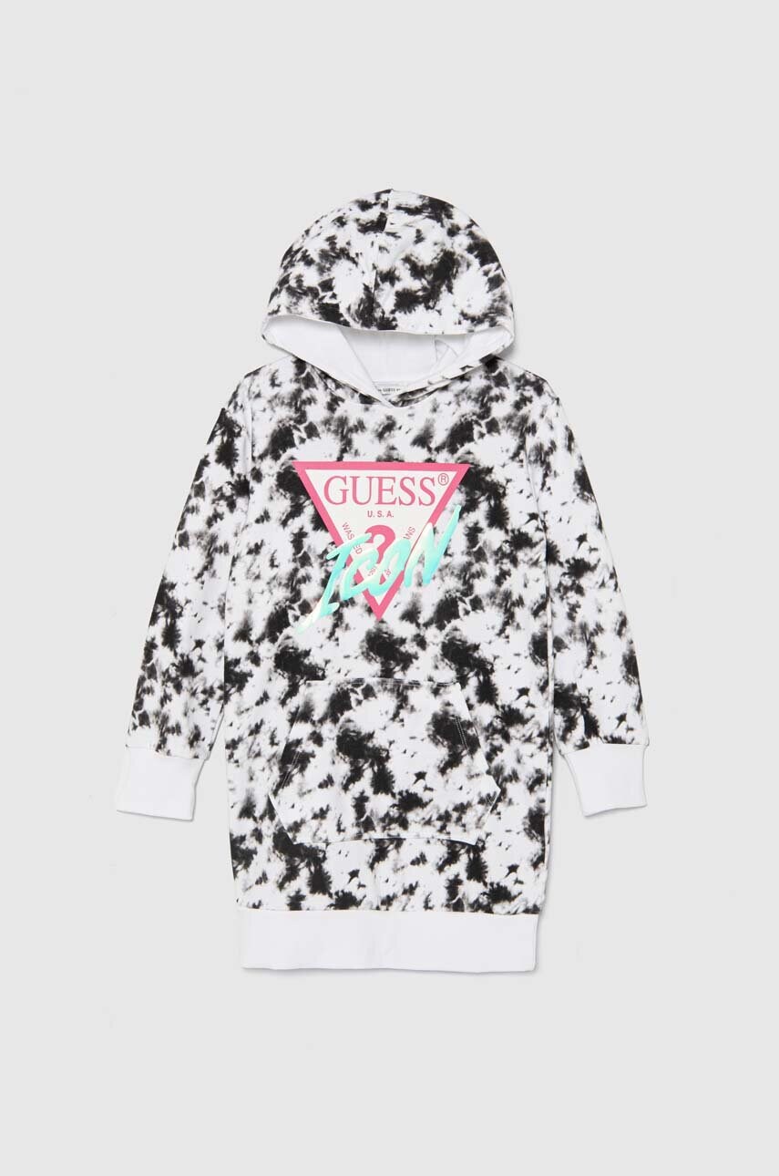 Levně Dětské bavlněné šaty Guess černá barva, mini, J4YK05 KA6R3