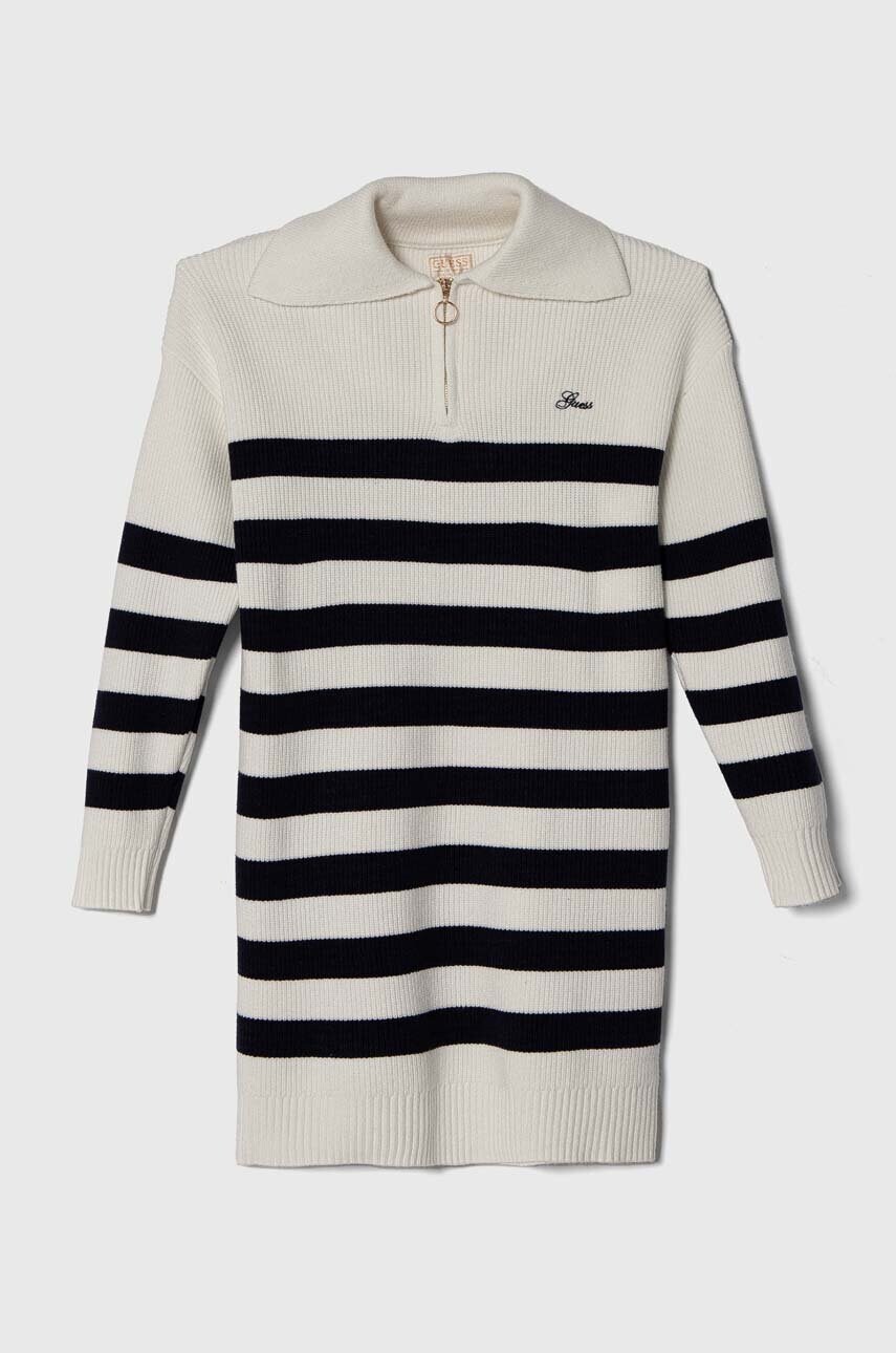 Levně Dívčí šaty Guess tmavomodrá barva, mini, oversize, J4YK16 Z3FU0