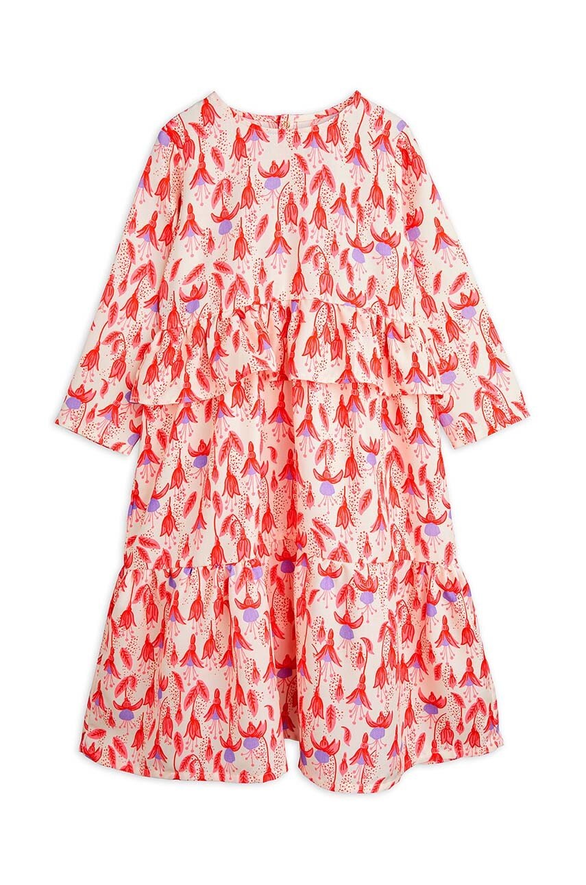 Детское платье Mini Rodini Fuchsia цвет розовый midi расклешённое 2475010242 Детское платье Mini Rodini Fuchsia цвет розовый midi расклешённое 2475010242