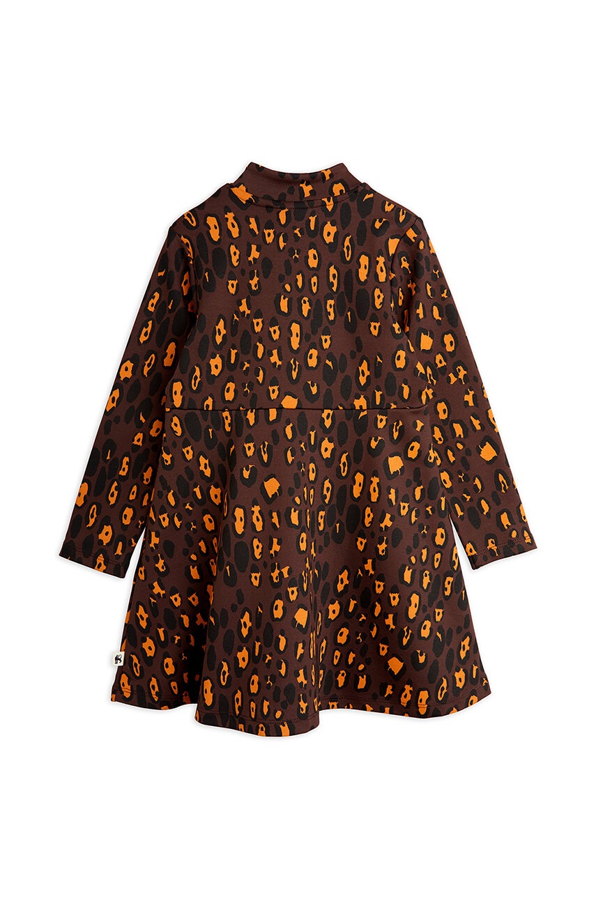 Детское платье Mini Rodini Leopard цвет коричневый mini расклешённое 2475010516 Детское платье Mini Rodini Leopard цвет коричневый mini расклешённое 2475010516