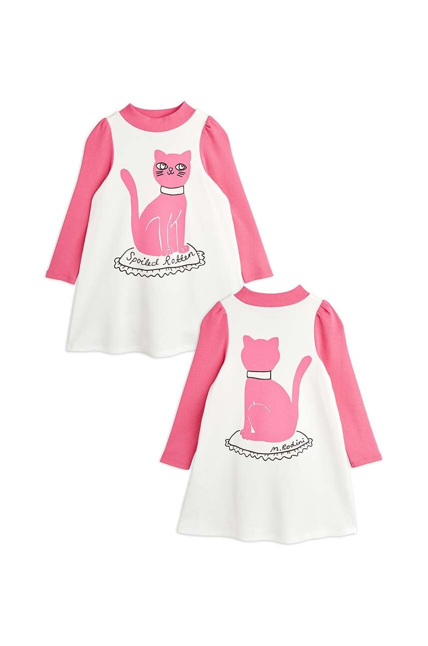 Mini Rodini Dětské bavlněné šaty Mini Rodini Cat (obrázek 6)