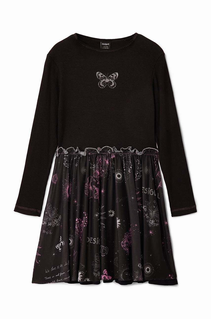 Дитяча сукня Desigual колір чорний mini розкльошена 24WGVK16 у Львові Дитяча сукня Desigual колір чорний mini розкльошена 24WGVK16 у Львові